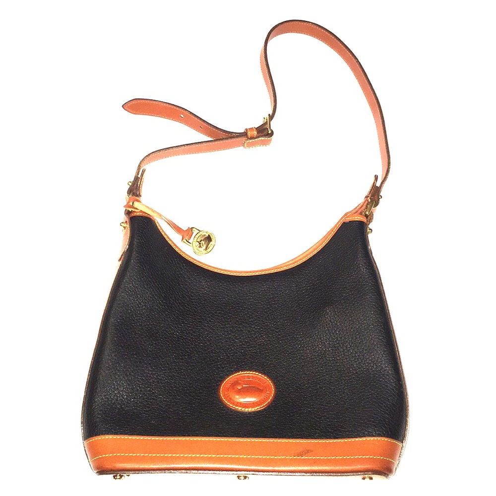 DOONEY & BOURKE brown & black pebbled small hobo